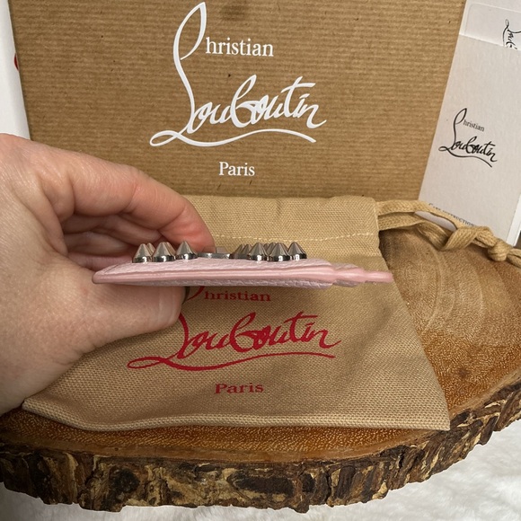 Christian Louboutin Blush Pink Embellished Card Holder - Picture 4 of 8